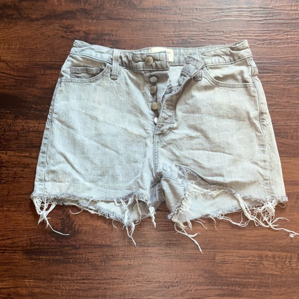 Universal Thread Light Gray Frayed Jean Shorts vintage mini Sz 6